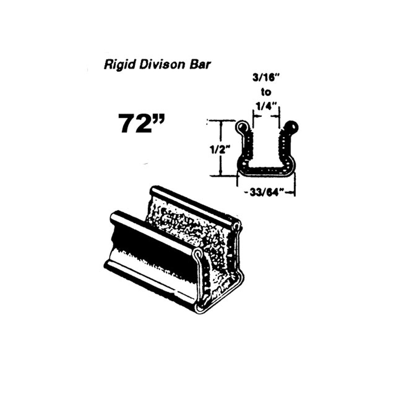 Wc 1-72 Rigid Division-Bar Channel Made With Zinc-Plated Bead Buick Century 1954-1958, Century Series 60 1940-1942, Electra 1959-1960