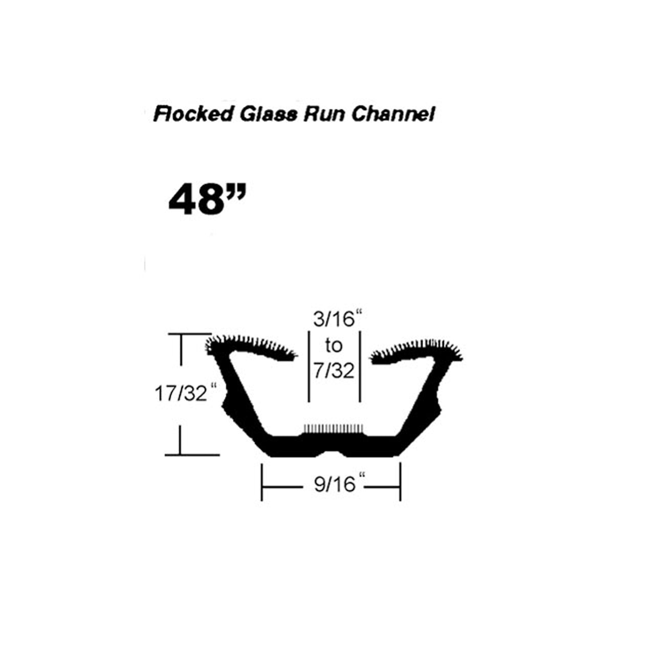 Wc 22-48 Flocked Window Channel 48" Piece Each Buick Special 1961-1967