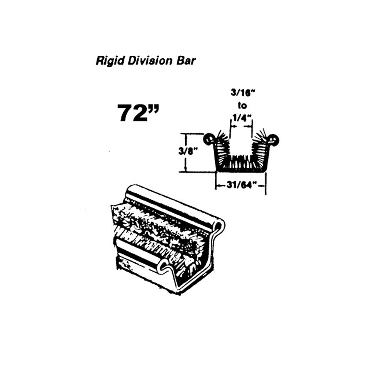 Wc 2-72 Rigid Division-Bar Channel Made With Stainless Steel Bead Buick Century 1954-1958, Century Series 60 1936-1942, Electra 1959-1960