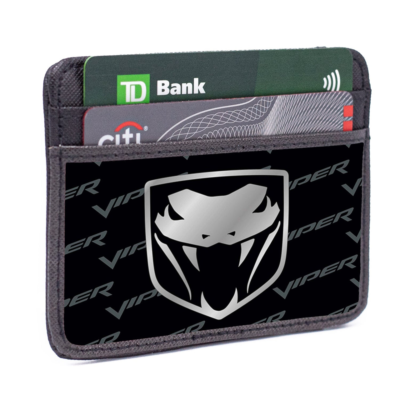 Dodge Viper Logo Black w/ Silver Text Weekend Wallet