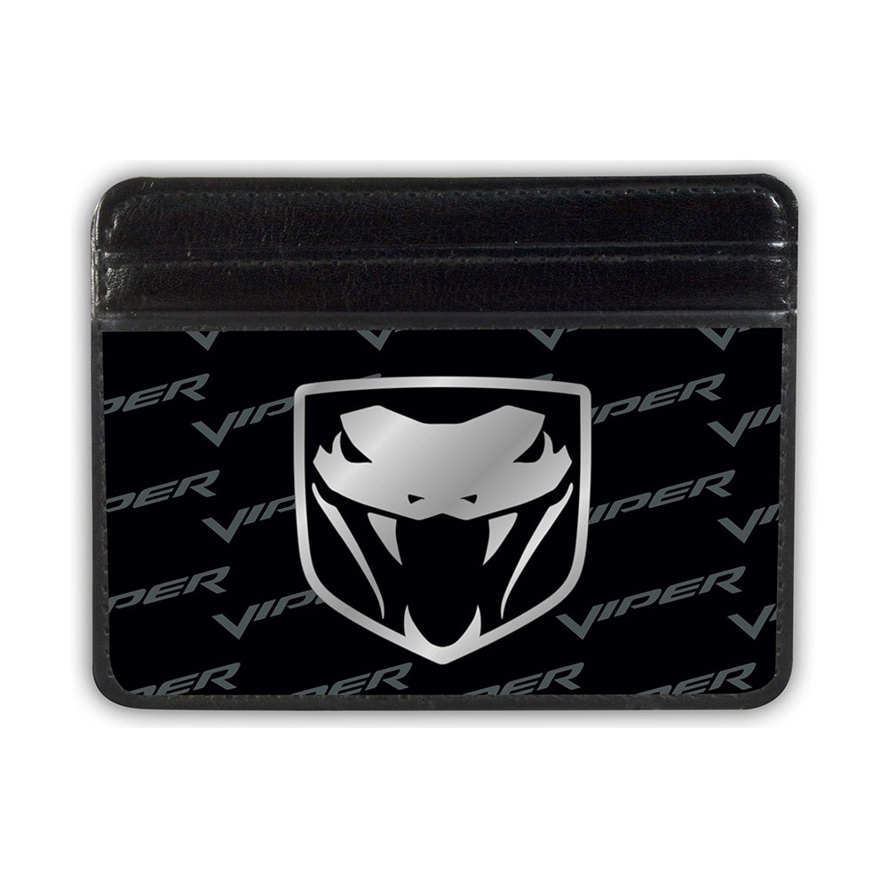 Dodge Viper Logo Black w/ Silver Text Weekend Wallet