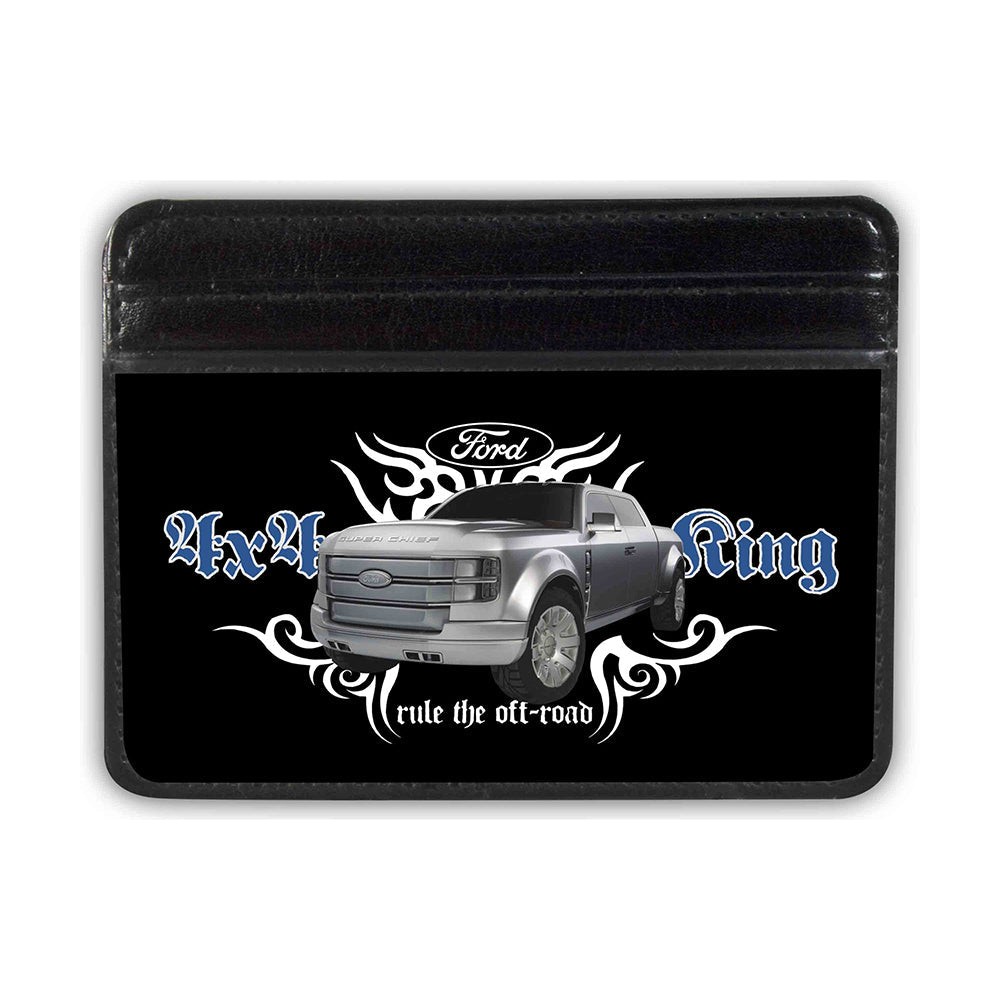 Weekend Wallet - FORD 4x4 TRUCKING-RULE THE OFF-ROAD Black White Blue Grays