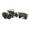 Willys Jeep 1/4-Ton Utility Truck with Trailer "United States Army" 1/43 Diecast Model by Militaria Die Cast