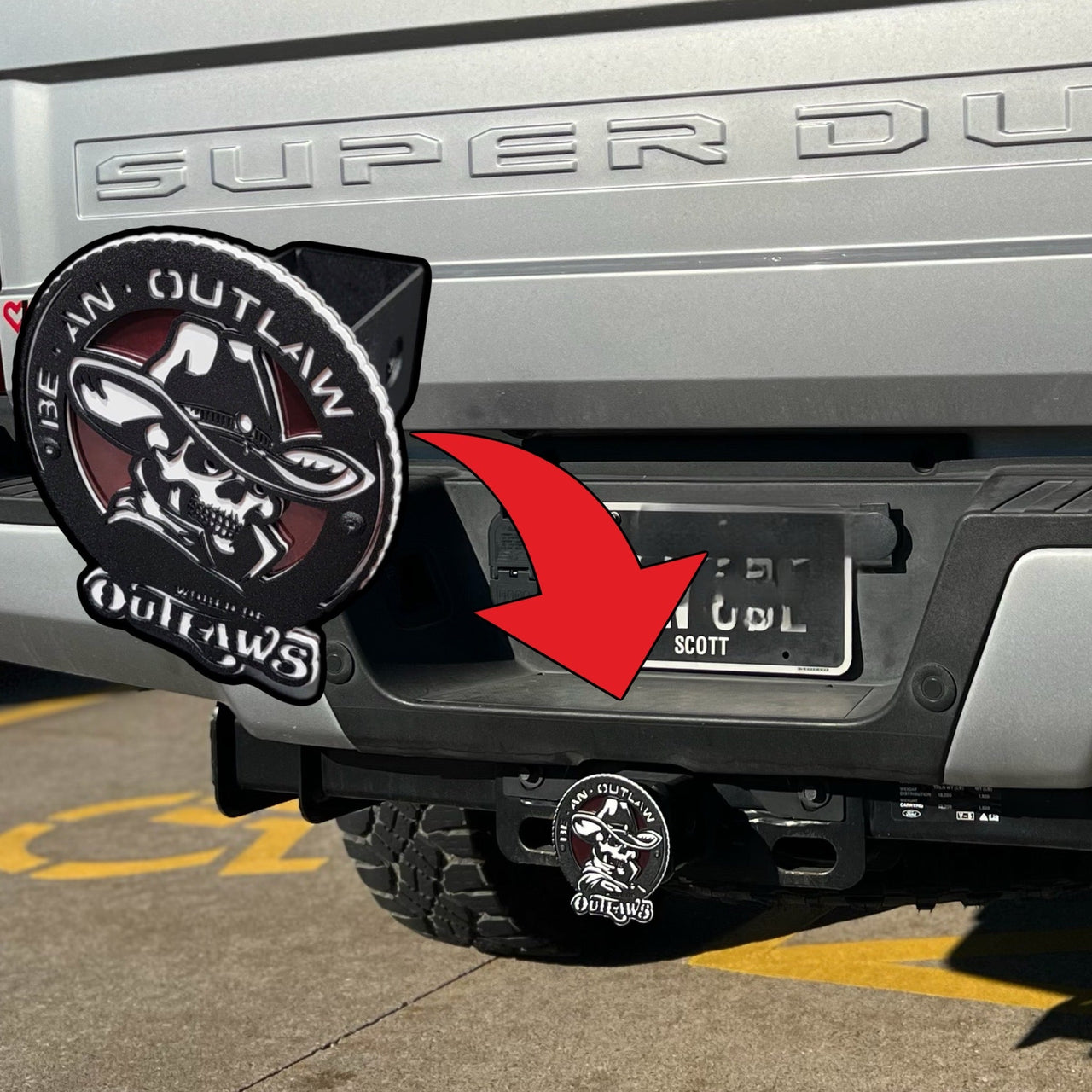 World Of Outlaws Be An Outlaw Logo Trailer Hitch Cover