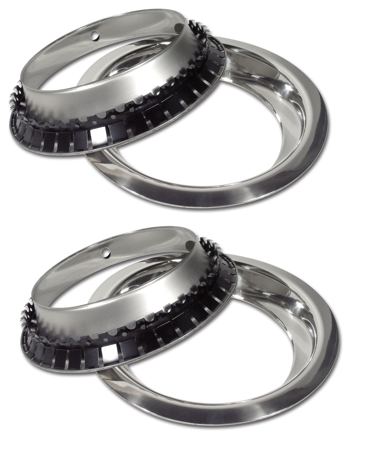 1968-1982 Corvette Trim Rings Stainless Steel 4 Piece Set 8" Rim - CA-X2193-Corvette-Store-Online