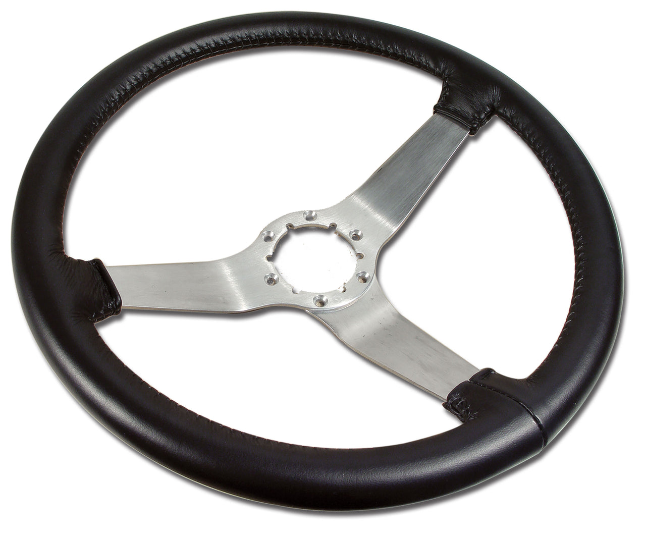 1977-1979 Corvette Reproduction Steering Wheel - Black Leather W/Satin Spokes - CA-X23720-Corvette-Store-Online