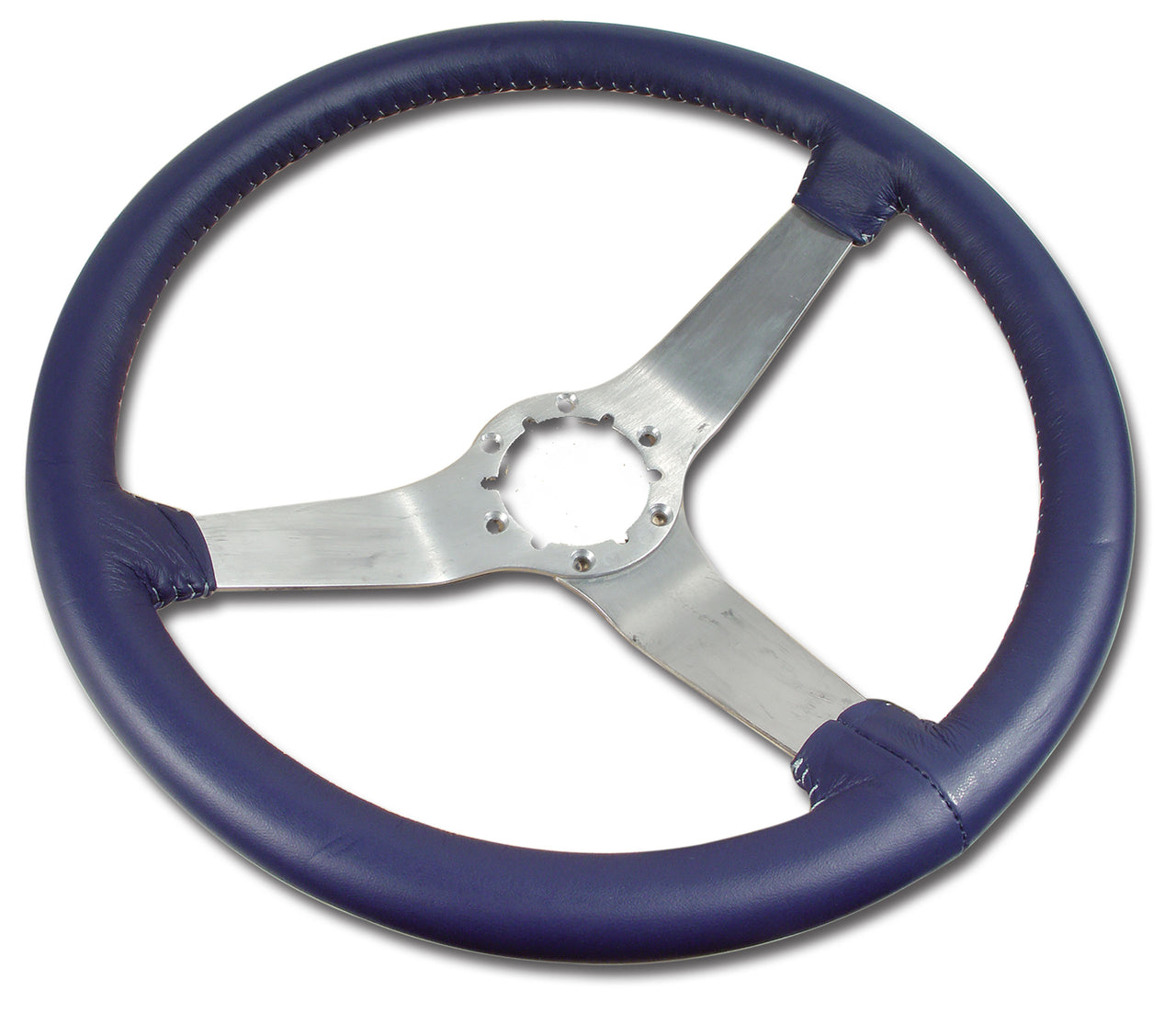 1977-1977 Corvette Reproduction Steering Wheel - Dark Blue Leather W/Satin Spokes - CA-X23745-Corvette-Store-Online