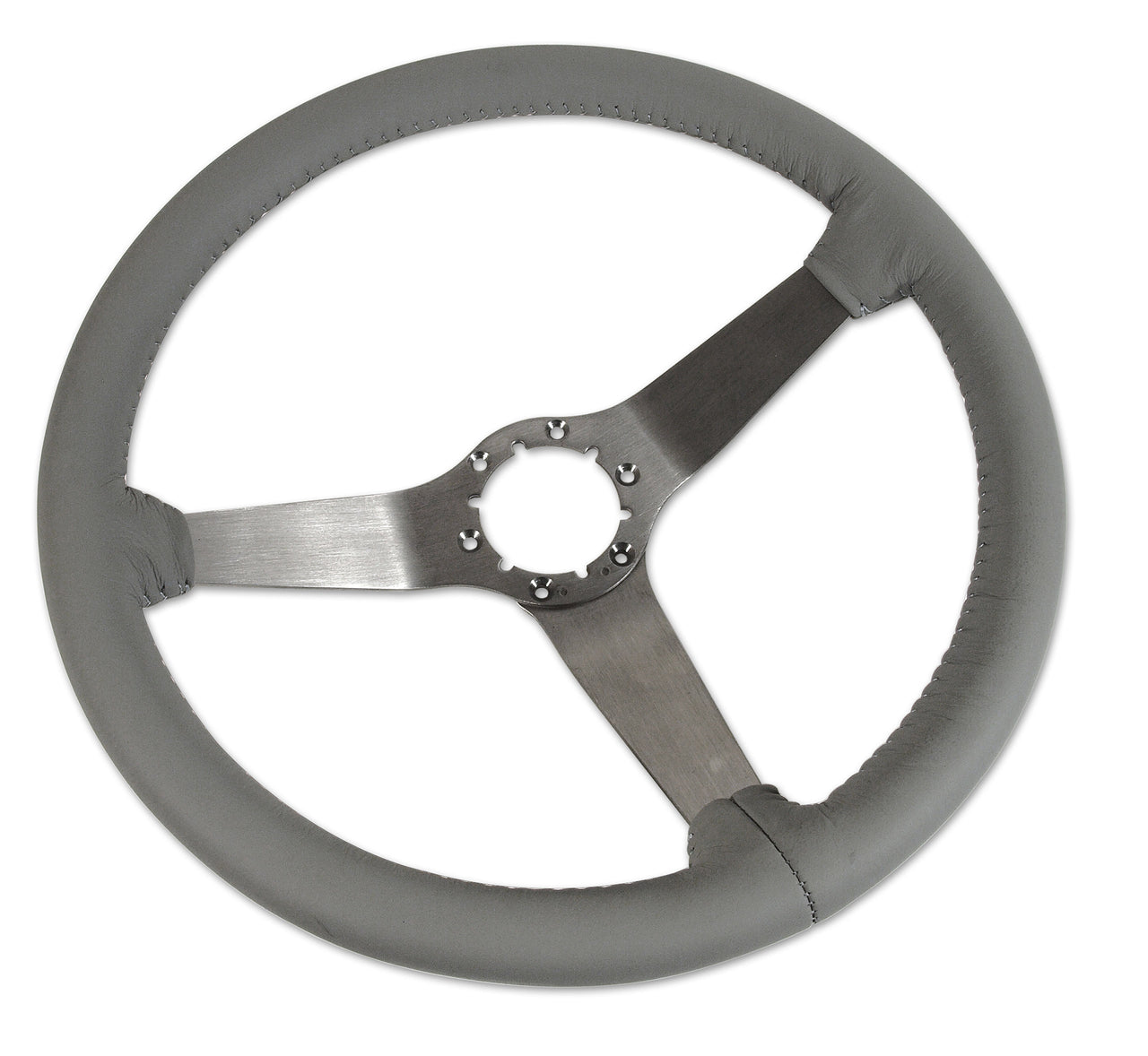 1977-1977 Corvette Reproduction Steering Wheel - Smoke Leather W/Satin Spokes - CA-X23767-Corvette-Store-Online