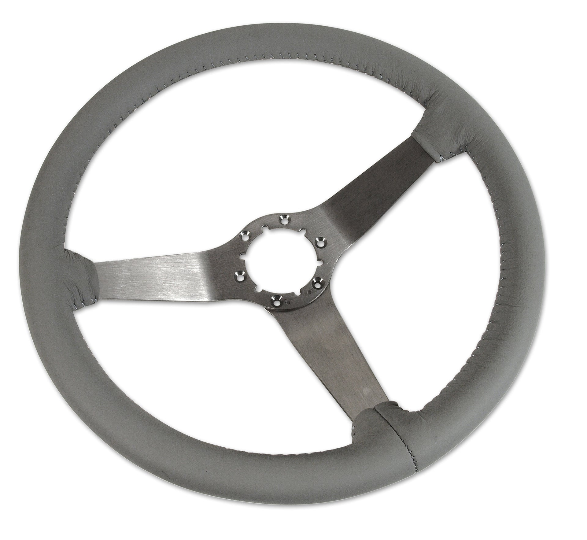 1977-1977 Corvette Reproduction Steering Wheel - Smoke Leather W/Satin Spokes - CA-X23767-Corvette-Store-Online