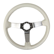 1977-1977 Corvette Reproduction Steering Wheel - White Leather W/Satin Spokes - CA-X23776-Corvette-Store-Online