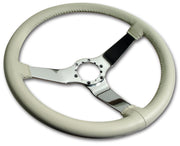 1979-1980 Corvette Leather Steering Wheel - Oyster W/Chrome Spokes - CA-X23866-Corvette-Store-Online