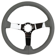 1982-1982 Corvette Leather Steering Wheel - Gray W/Chrome Spokes - CA-X23868-Corvette-Store-Online
