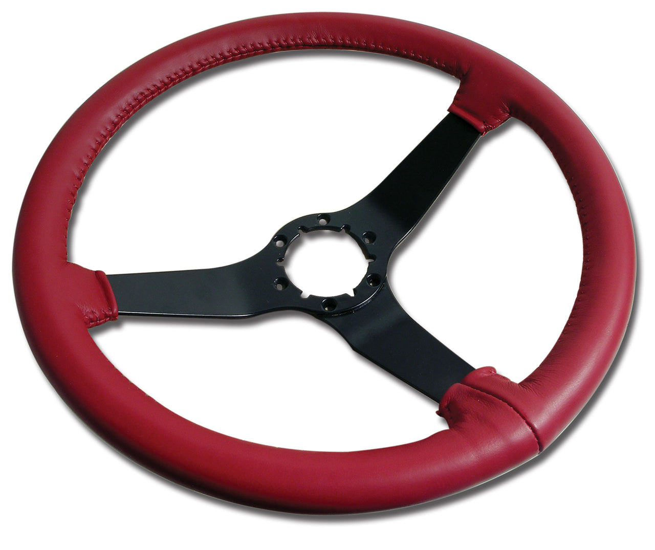1980-1981 Corvette Reproduction Steering Wheel - Red Leather W/Black Spokes - CA-X23924-Corvette-Store-Online