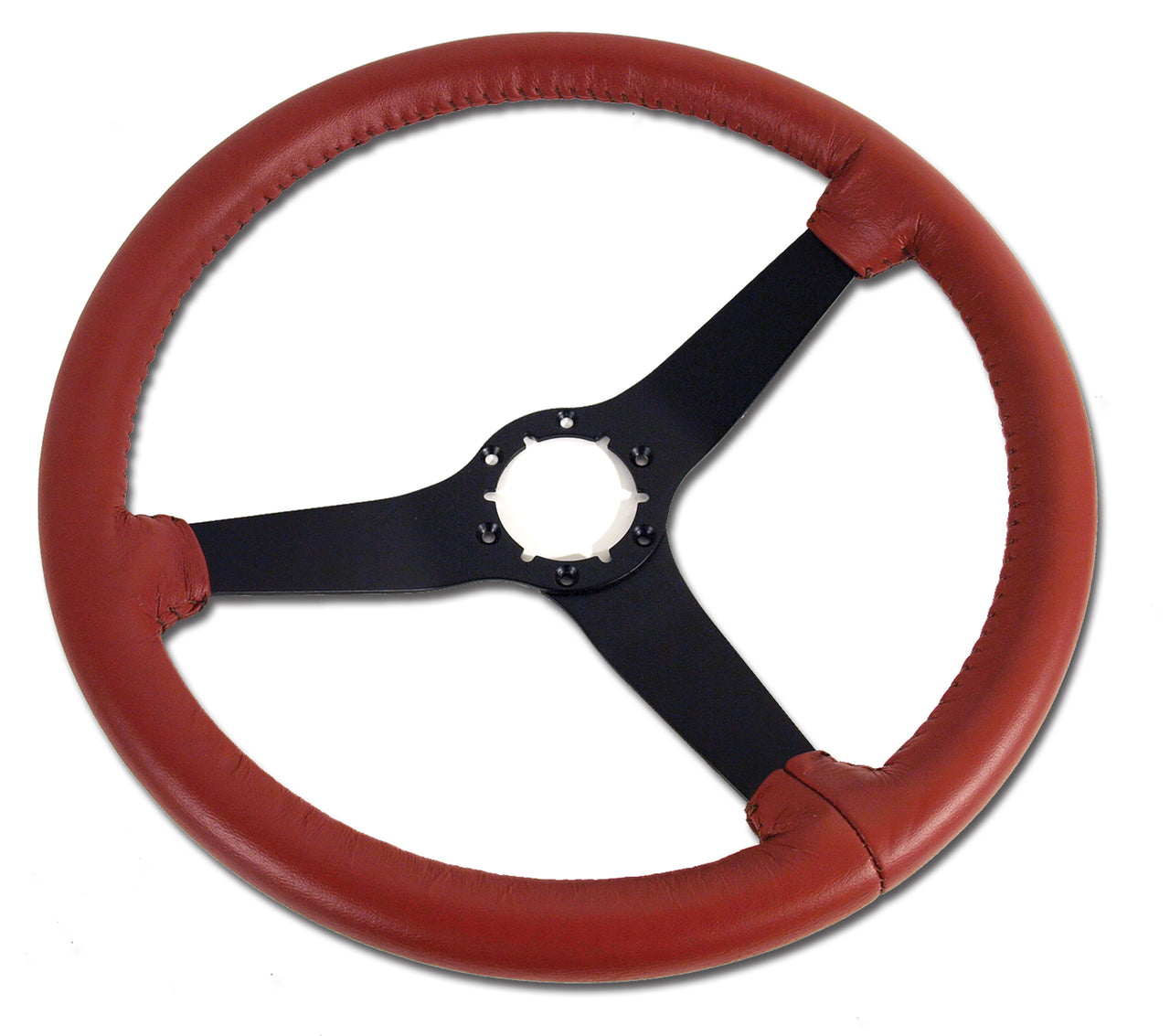 1981-1981 Corvette Reproduction Steering Wheel - Cinnabar Leather W/Black Spokes - CA-X23939-Corvette-Store-Online