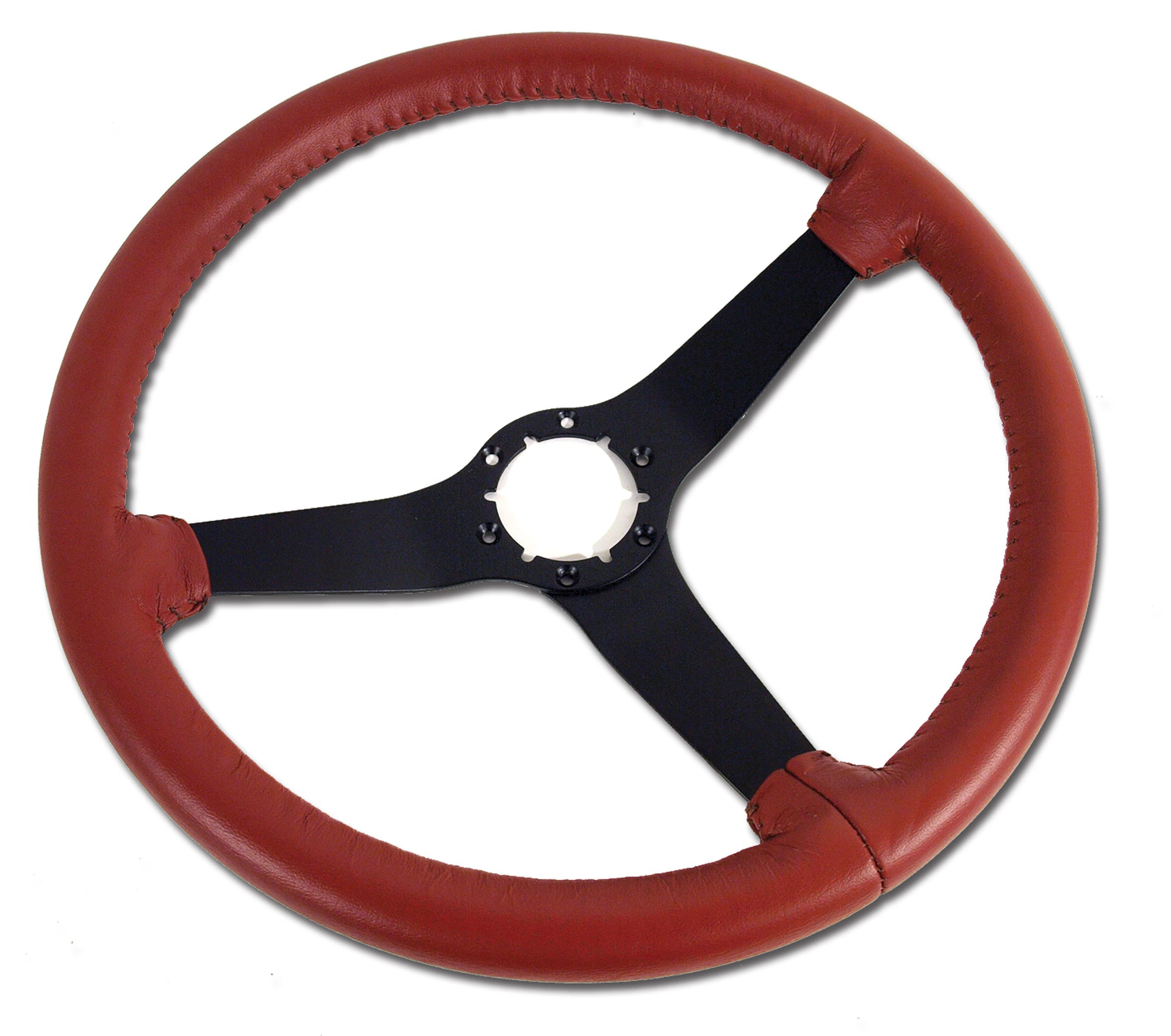 1981-1981 Corvette Reproduction Steering Wheel - Cinnabar Leather W/Black Spokes - CA-X23939-Corvette-Store-Online