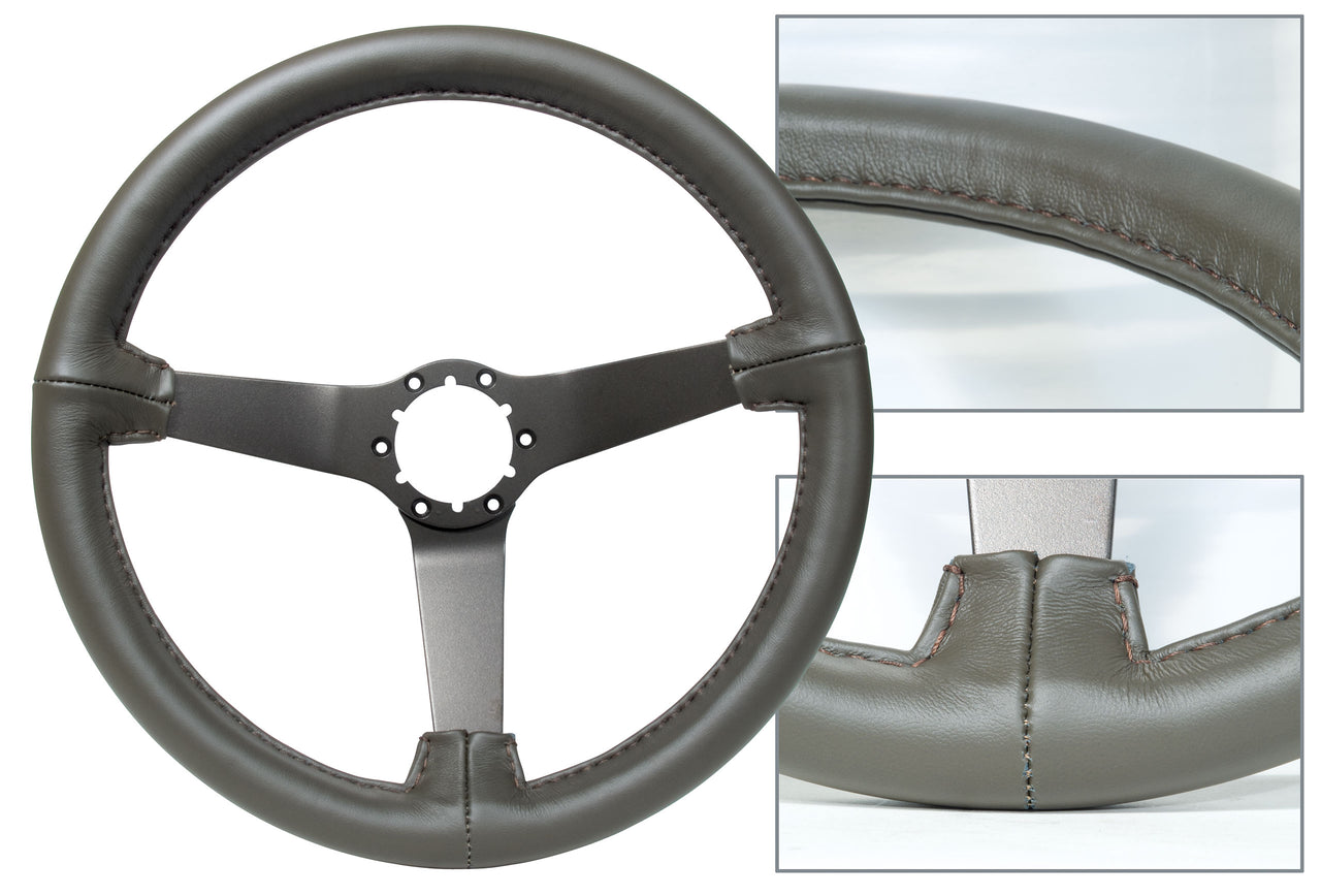 1982-1982 Corvette Reproduction Steering Wheel - Collector Leather Bronze Spokes - CA-X23960-Corvette-Store-Online