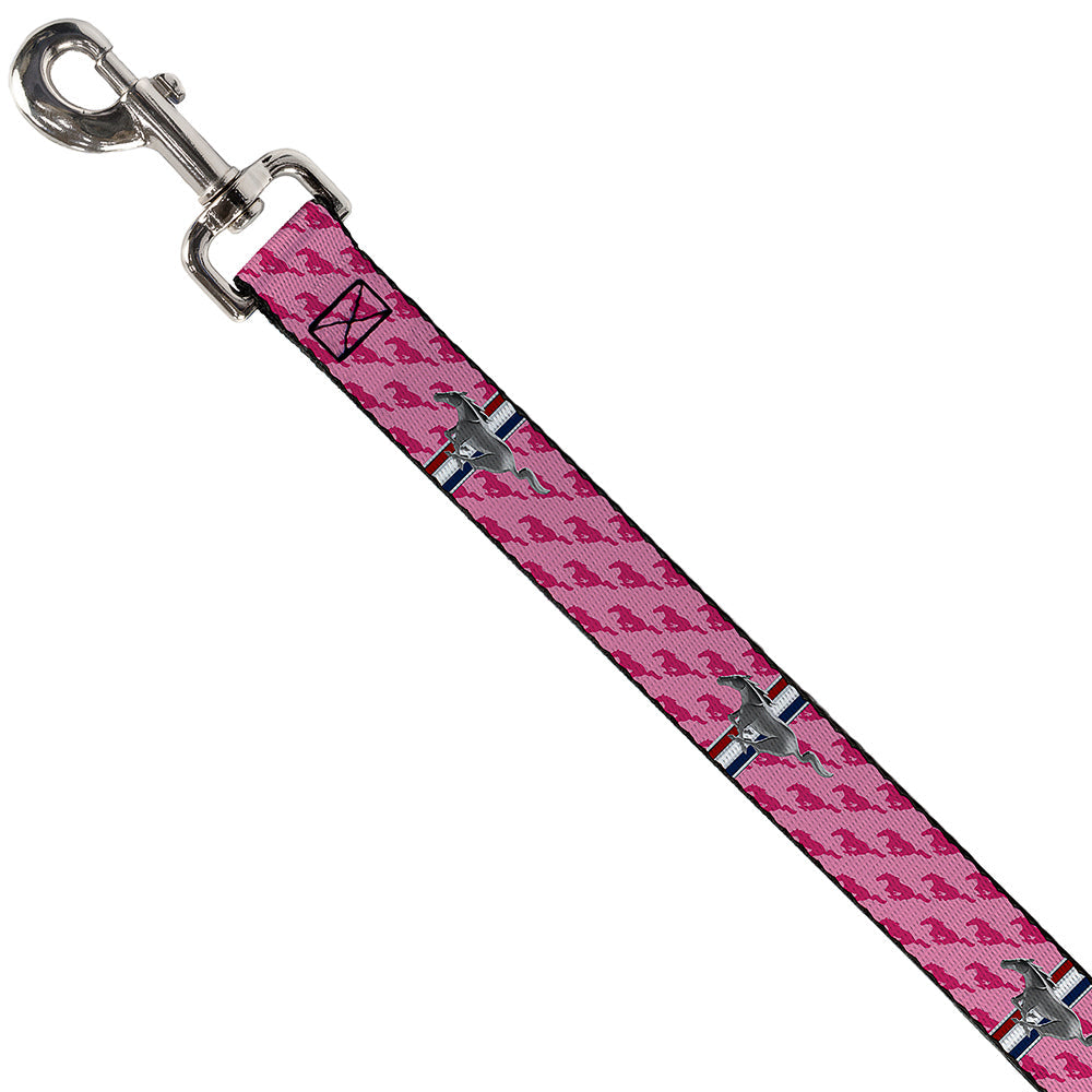 Ford Mustang Tri-Bar w/Text Pink Logo Dog Leash