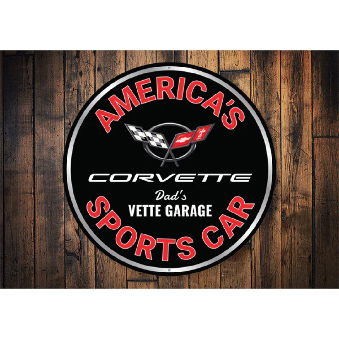 Americas Sports Car Corvette Garage Sign