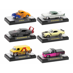 "Auto Meets" Set of 6 Cars IN DISPLAY CASES Release 78 Limited Edition 1/64 Diecast Model Cars