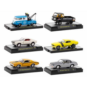 "Auto-Thentics" 6 piece Set Release 86 IN DISPLAY CASES Limited Edition 1/64 Diecast Model Cars