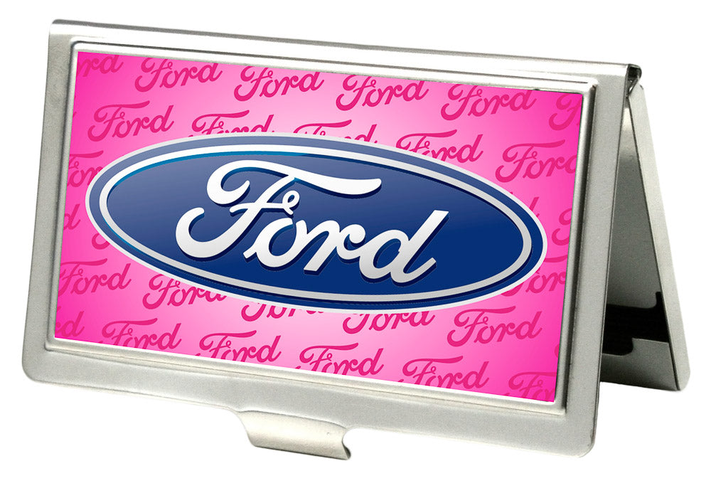 Ford Oval w Script Pink Business Card Holder - Small