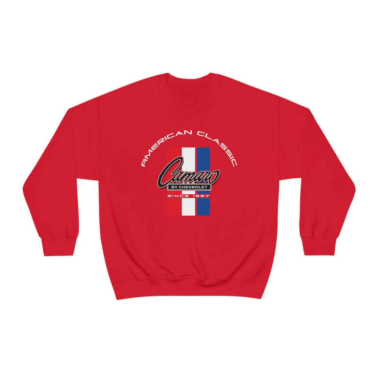 Camaro 1st Gen Tri Color Crew Neck Long Sleeve Heavy Duty Sweatshirt