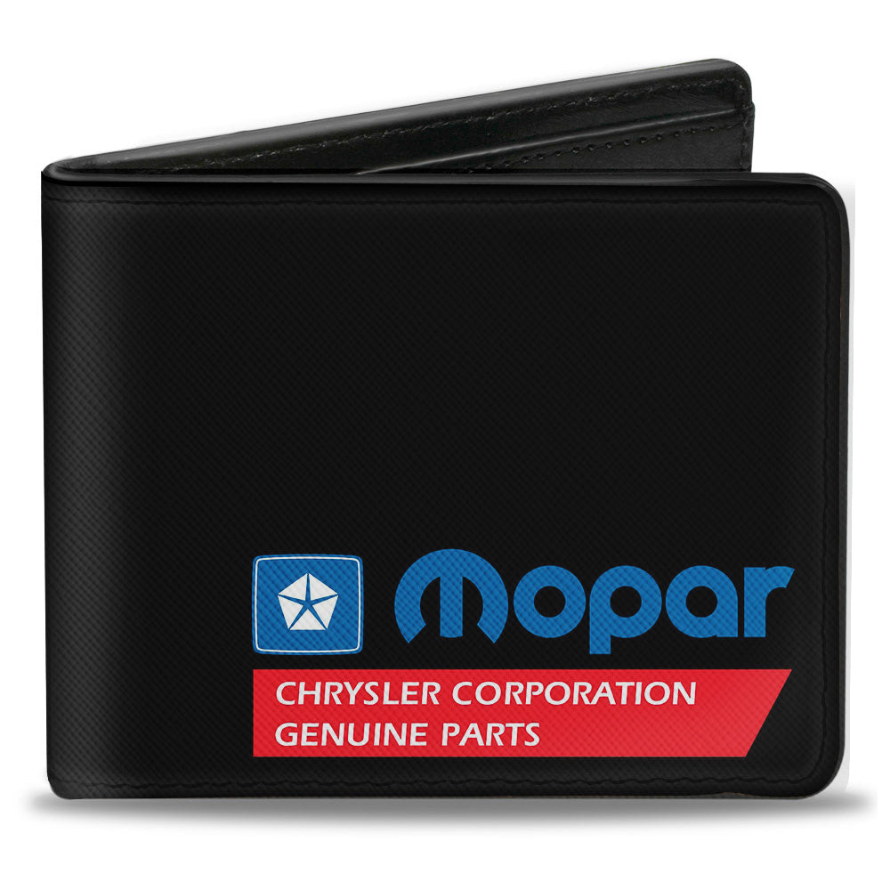 Mopar 1985-1990 Chrysler Corporation Genuine Parts Black Bi-Fold Wallet