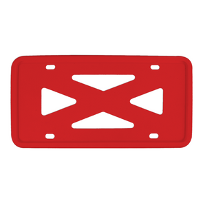 Blank 4-Hole Wide Rail Silicone Frame - Red