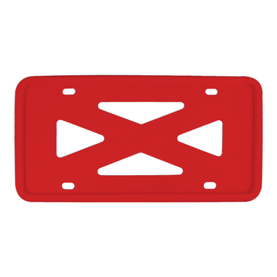 Blank 4-Hole Wide Rail Silicone Frame - Red