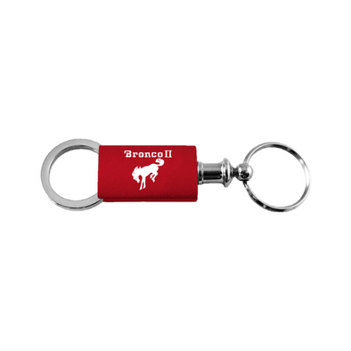 Bronco II Anodized Aluminum Valet Key Fob in Red