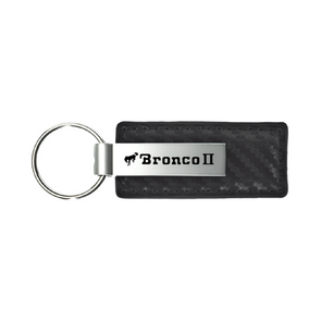 Bronco II Carbon Fiber Leather Key Fob in Black