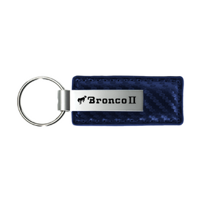 Jeep Carbon Fiber Leather Key Fob in Navy