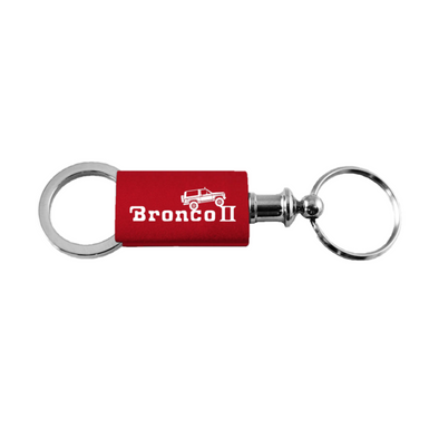 Bronco II Climbing Anodized Aluminum Valet Key Fob in Red