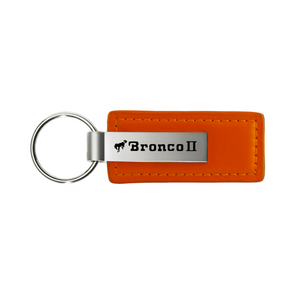 Bronco II Leather Key Fob in Orange