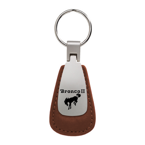Bronco II Leather Teardrop Key Fob in Brown