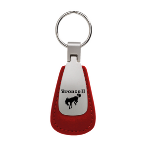 bronco-ii-leather-teardrop-key-fob-red-45538-classic-auto-store-online