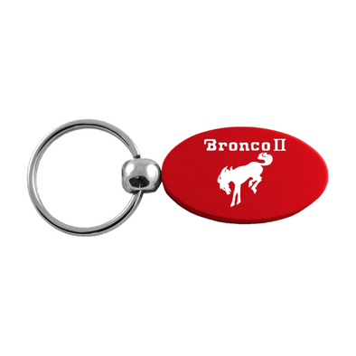 Bronco II Oval Key Fob in Red
