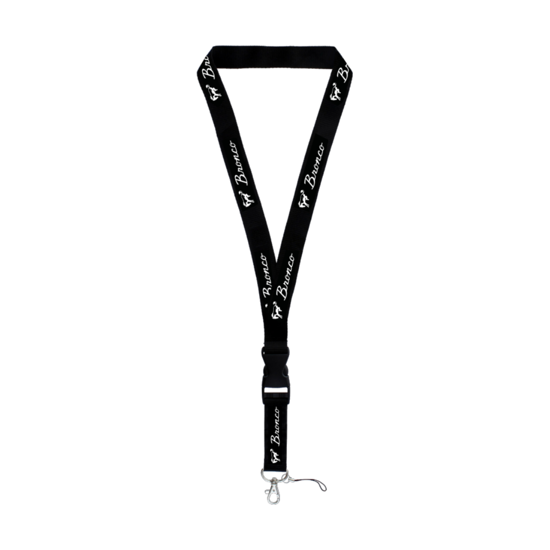 bronco-white-on-black-lanyard-46048-classic-auto-store-online