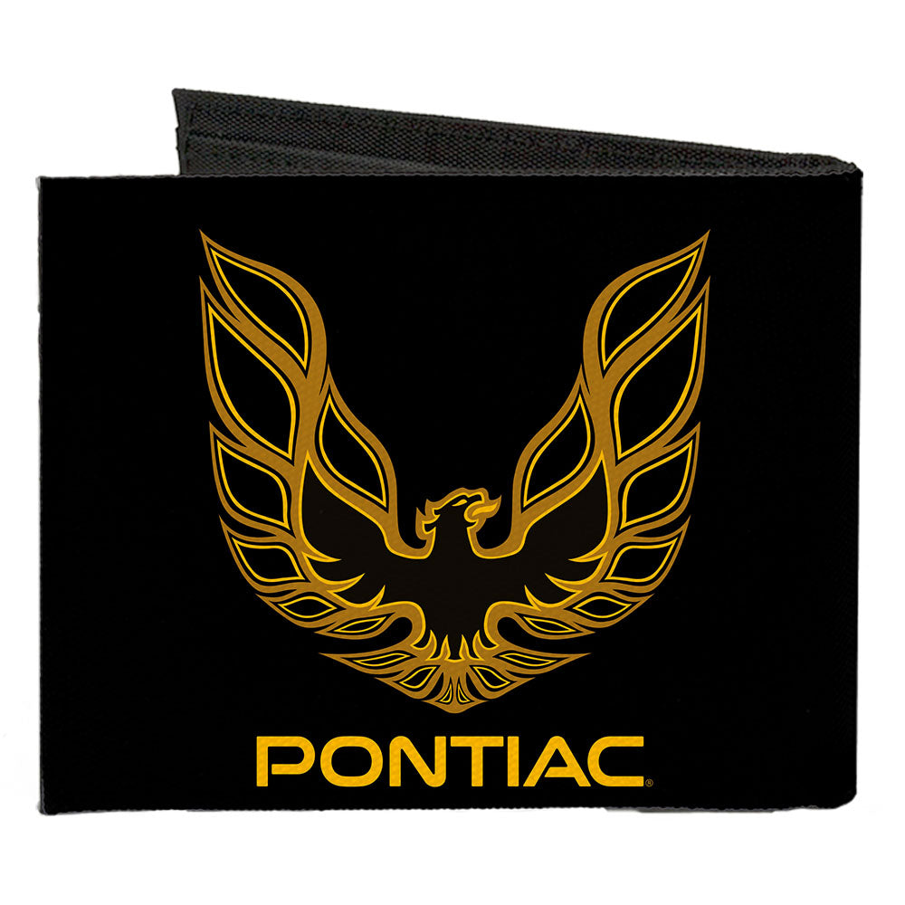 Firebird Pontiac Logo Black & Gold Canvas Bi-Fold Wallet