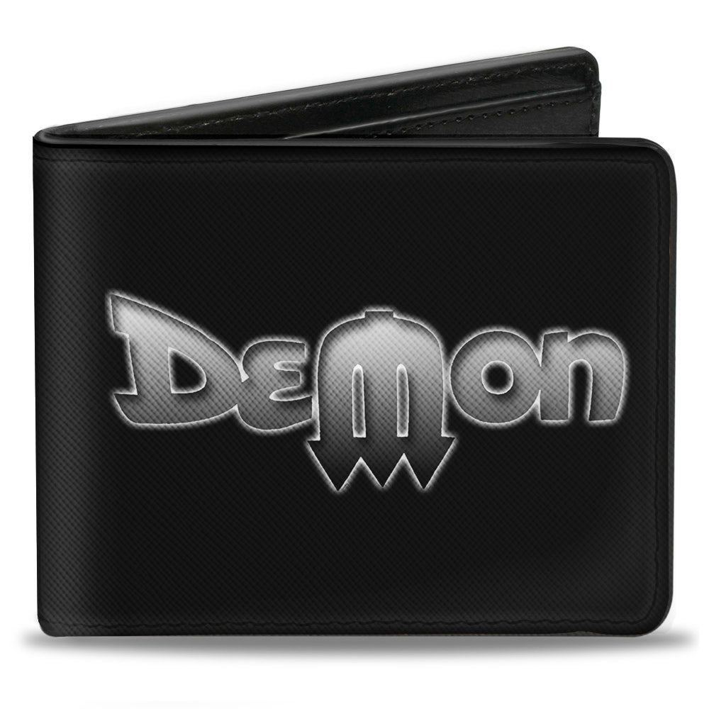 Vintage Dodge Demon Logo Black to Silver-Fade Bi-Fold Wallet