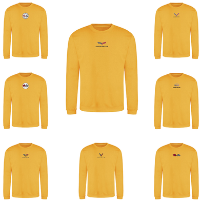 C1 - C4 Corvette Embroidered Crew Neck Sweatshirt - Gold
