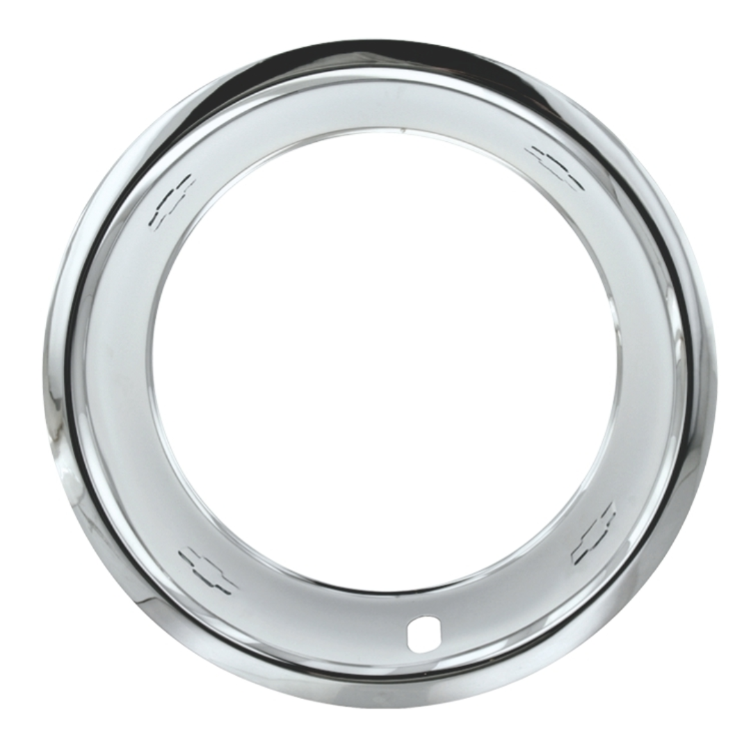 C3 1969-1982 Chevrolet Corvette 15" Deep Dish Triple Chrome Plated Stainless Trim Ring Set w/ Chevy Bowtie