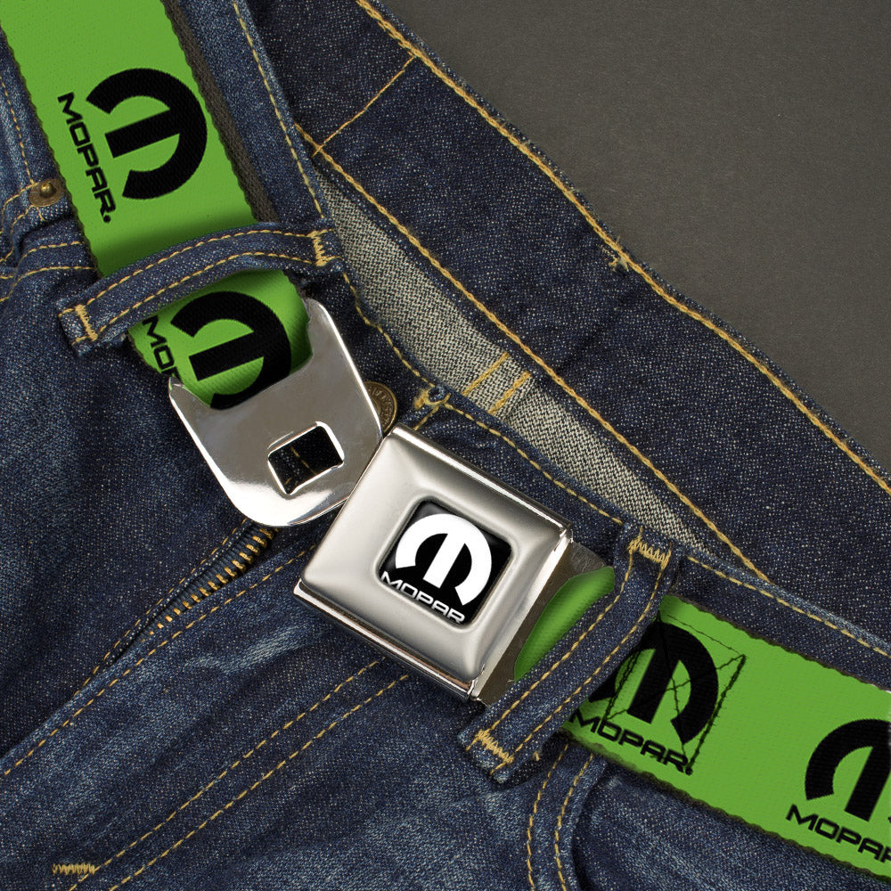 Mopar Logo Lime Green Seatbelt Belt