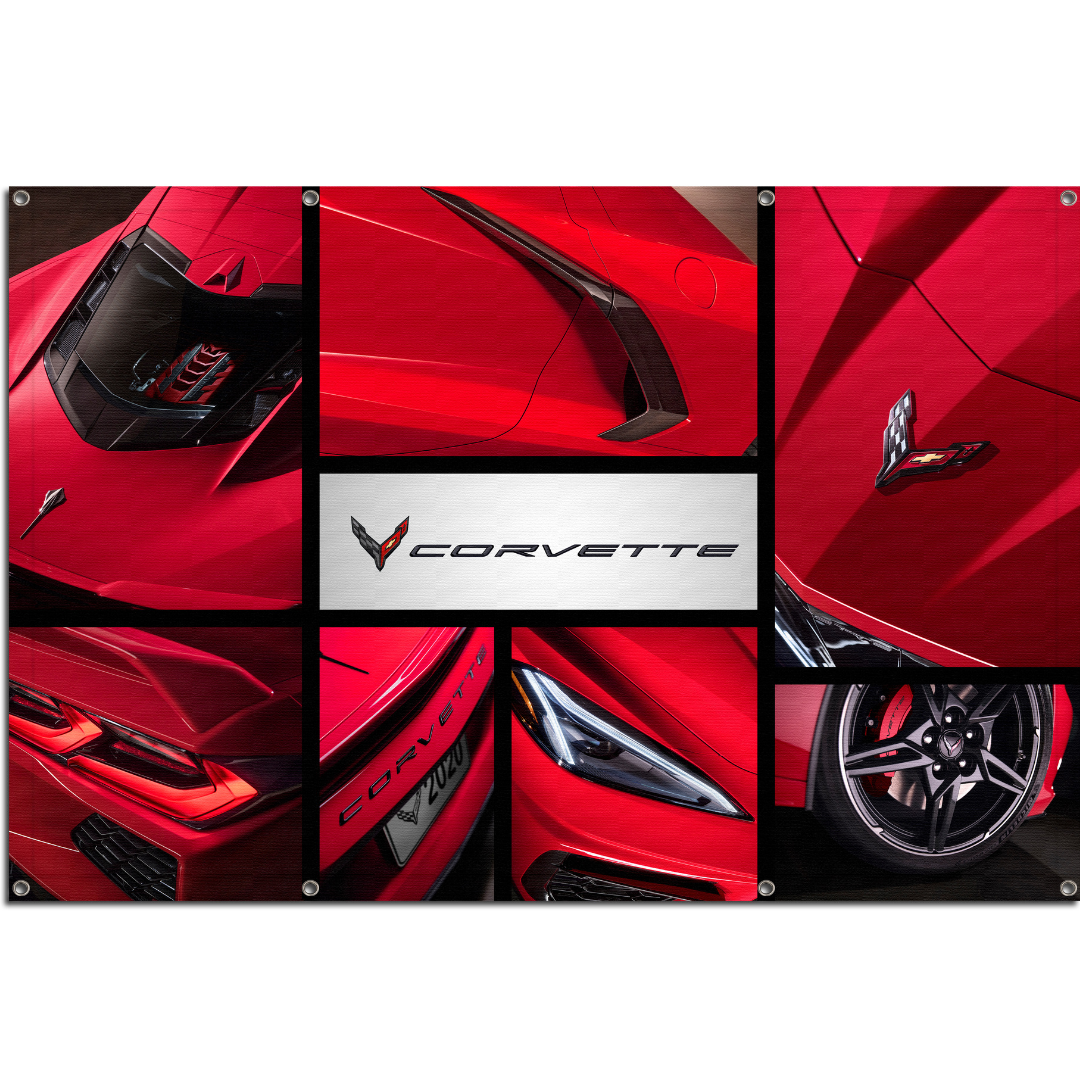 corvette-c8-collage-framed-artwork-gm-6845-c8collage-b-classic-auto-store-online