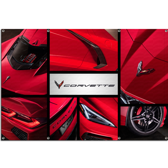 corvette-c8-collage-framed-artwork-gm-6845-c8collage-b-classic-auto-store-online