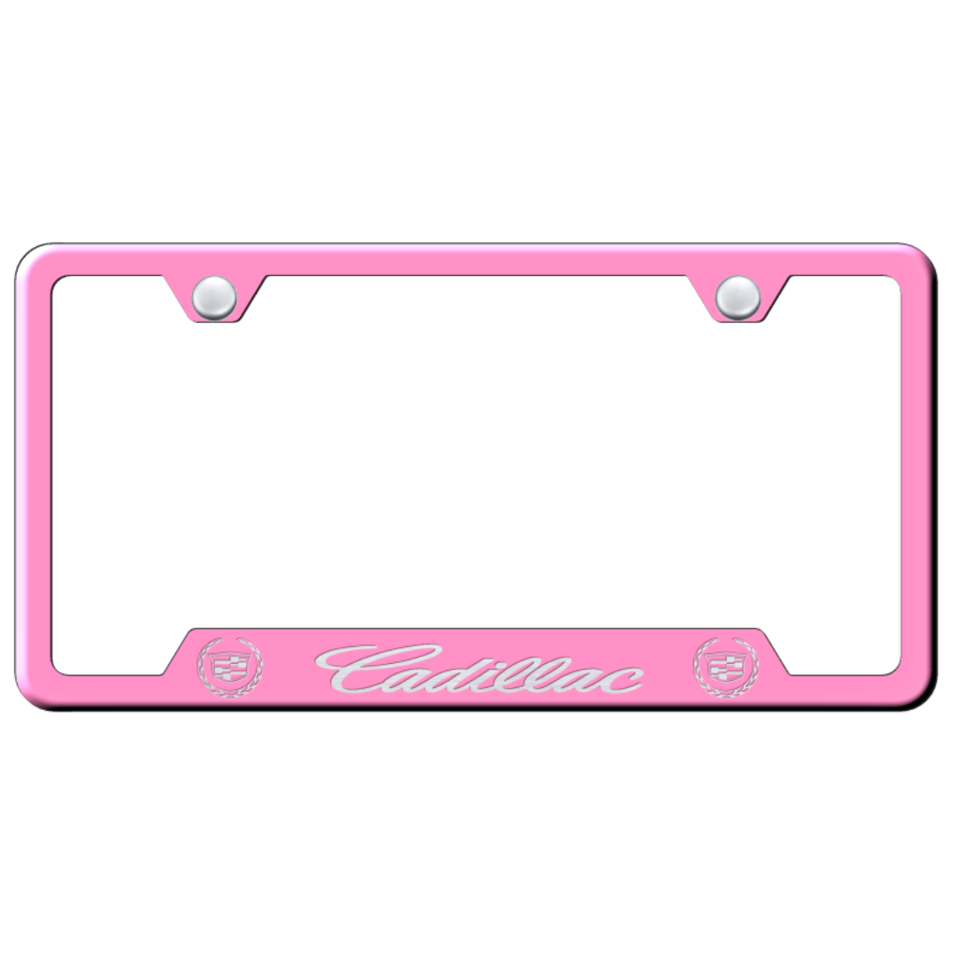 cadillac-cut-out-frame-laser-etched-pink-26770