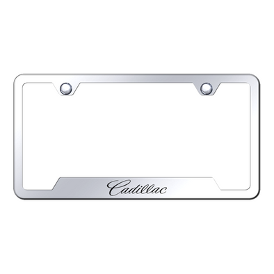Cadillac Script Cut-Out Frame - Laser Etched Mirrored
