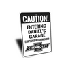 caution-entering-garage-earplugs-recommended-sign-aluminum-sign