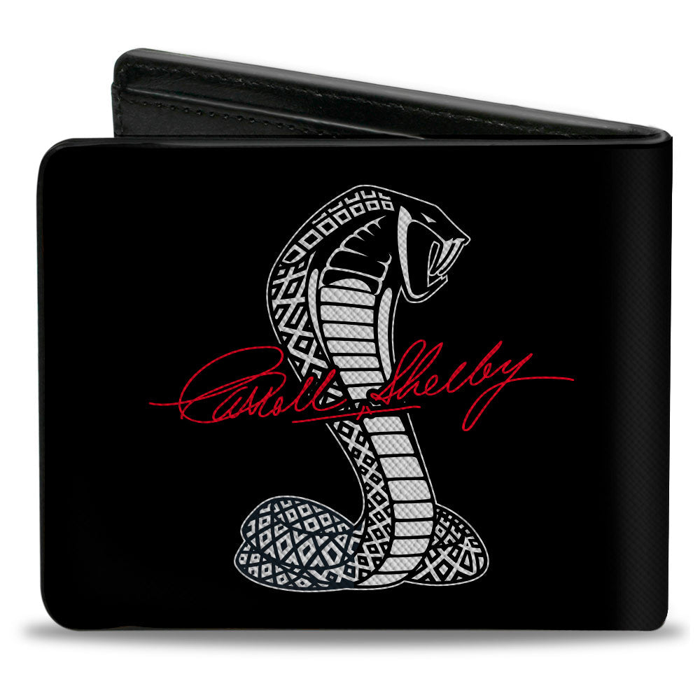 Shelby Cobra With Carroll Shelby Script Black Bi-Fold Wallet