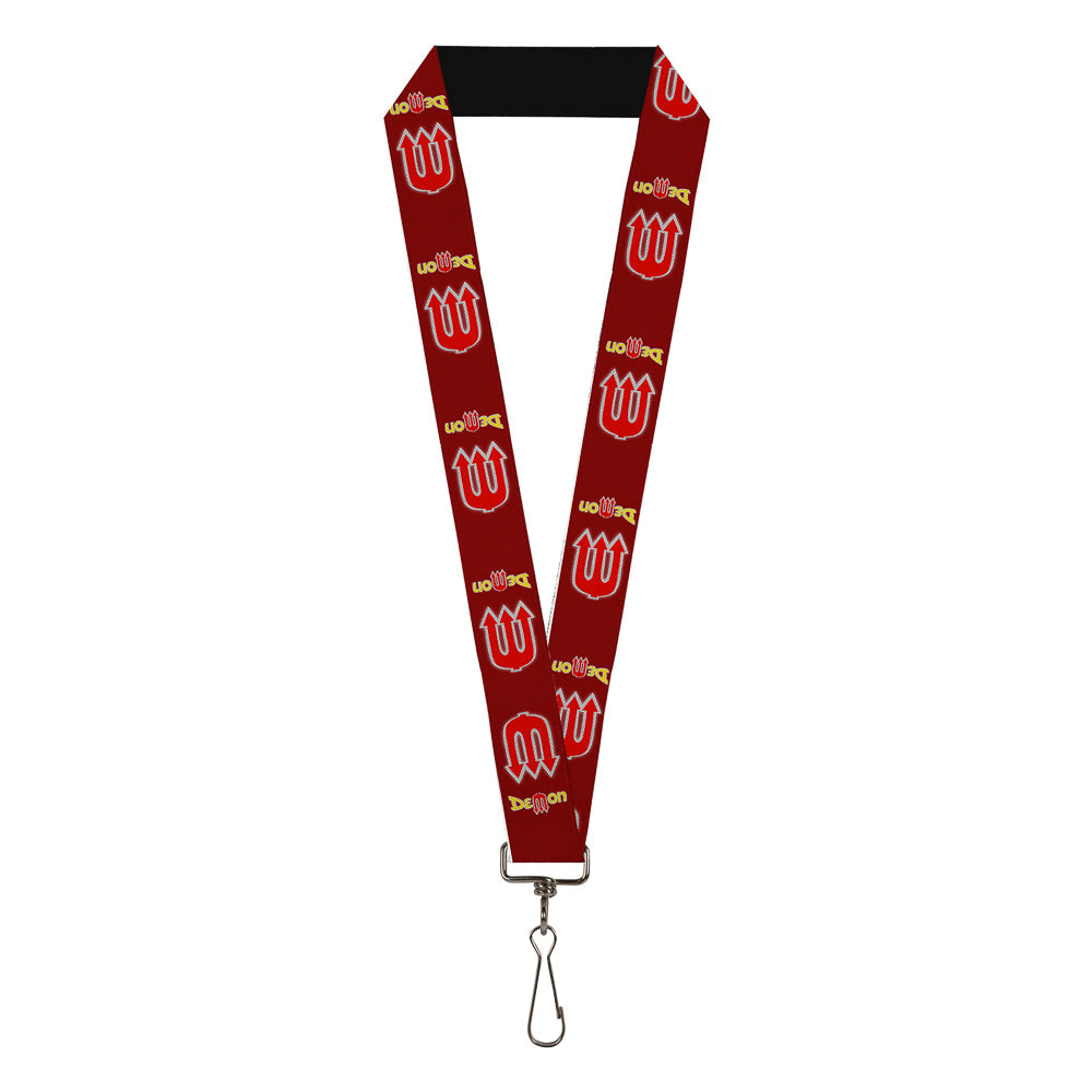 Vintage Dodge Demon Logo Burgundy & Yellow Lanyard - 1.0"